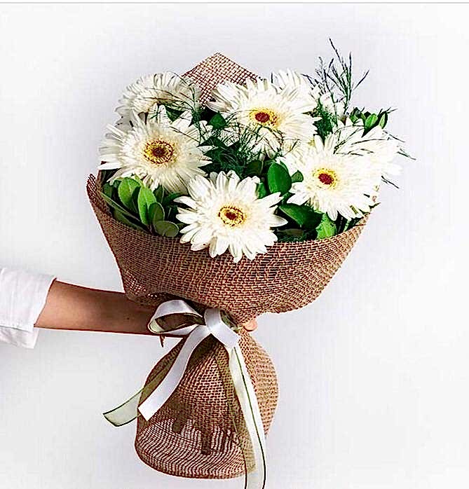 Beyaz Gerbera Buketi